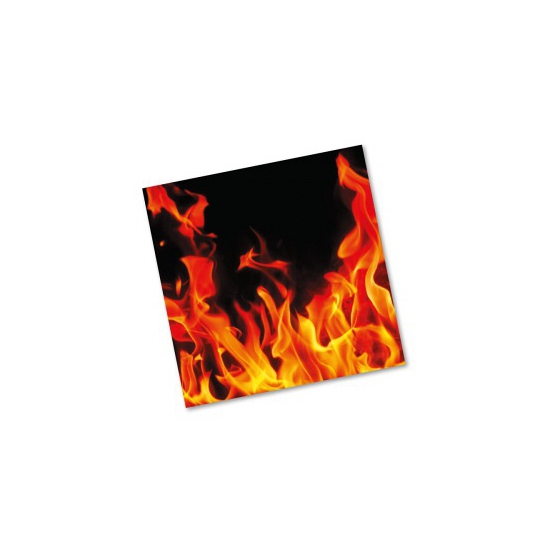 20x BBQ servetten met vlammen 33 x 33 cm