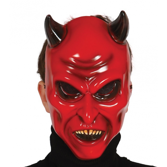 Duivel masker met hoorns voor volwassenen