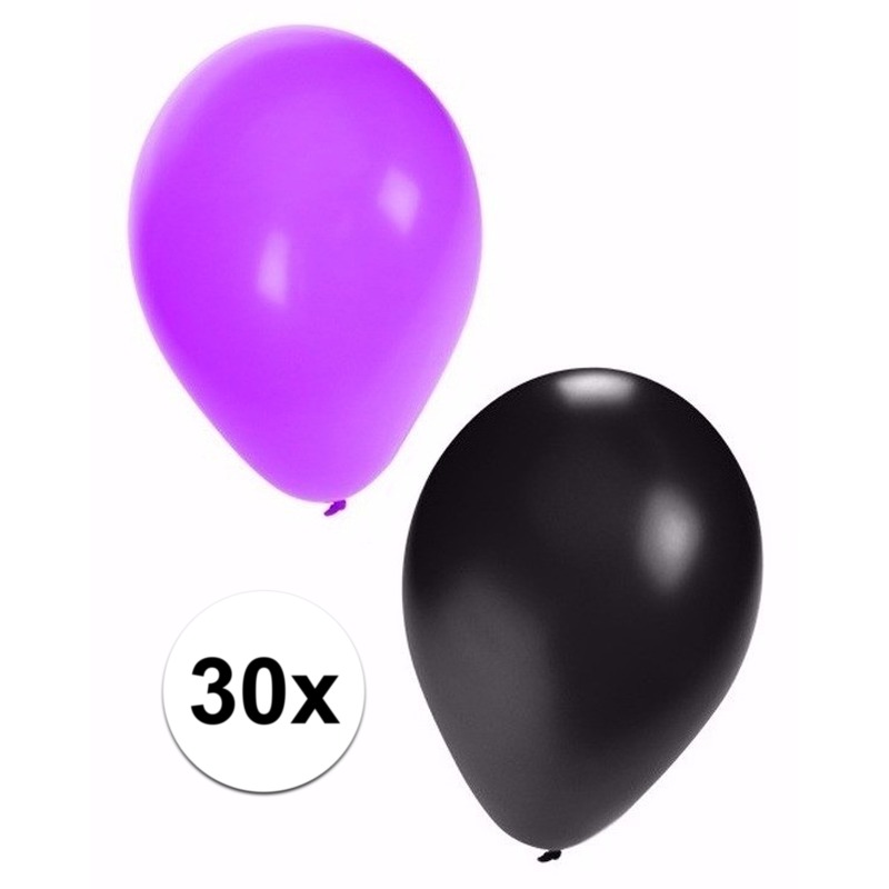 Halloween ballonnen 30 stuks zwart-paars