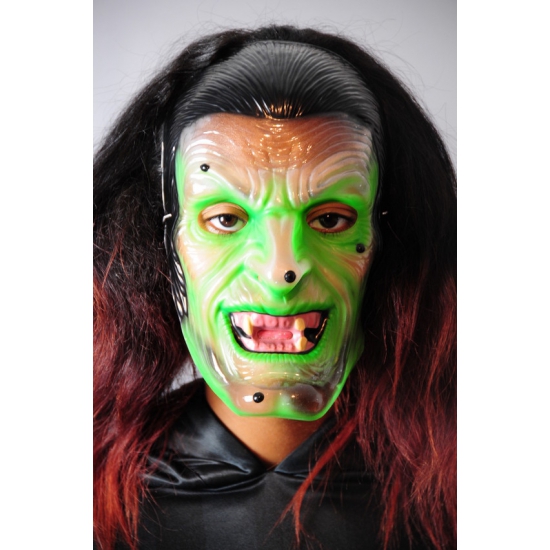 Halloween masker groene heks