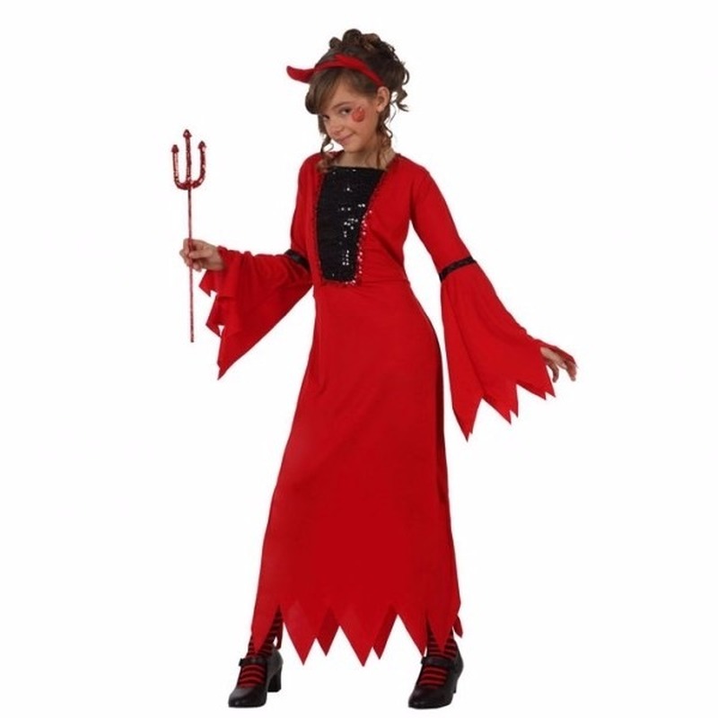 Halloween outfit rode duivel voor meisjes