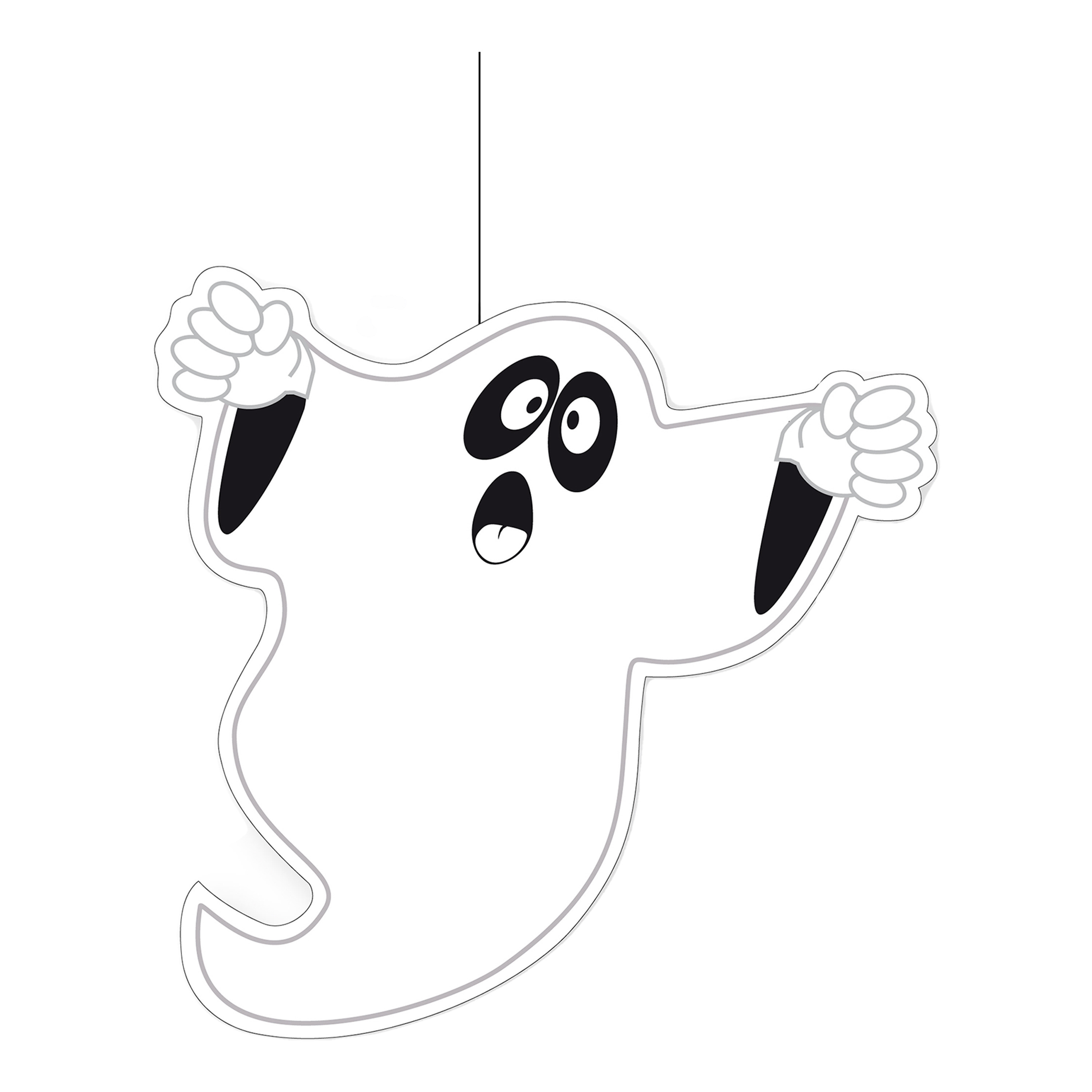 Halloween thema hangende spook/geest decoratie wit 30 cm