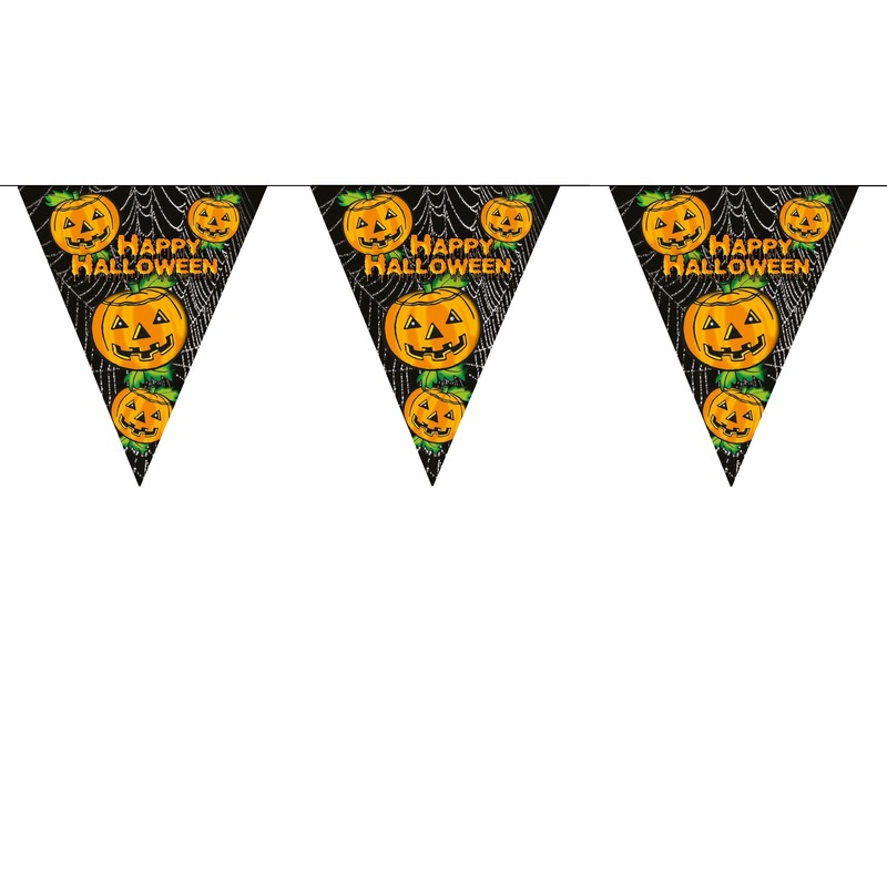 Halloween versiering vlaggenlijn pompoen