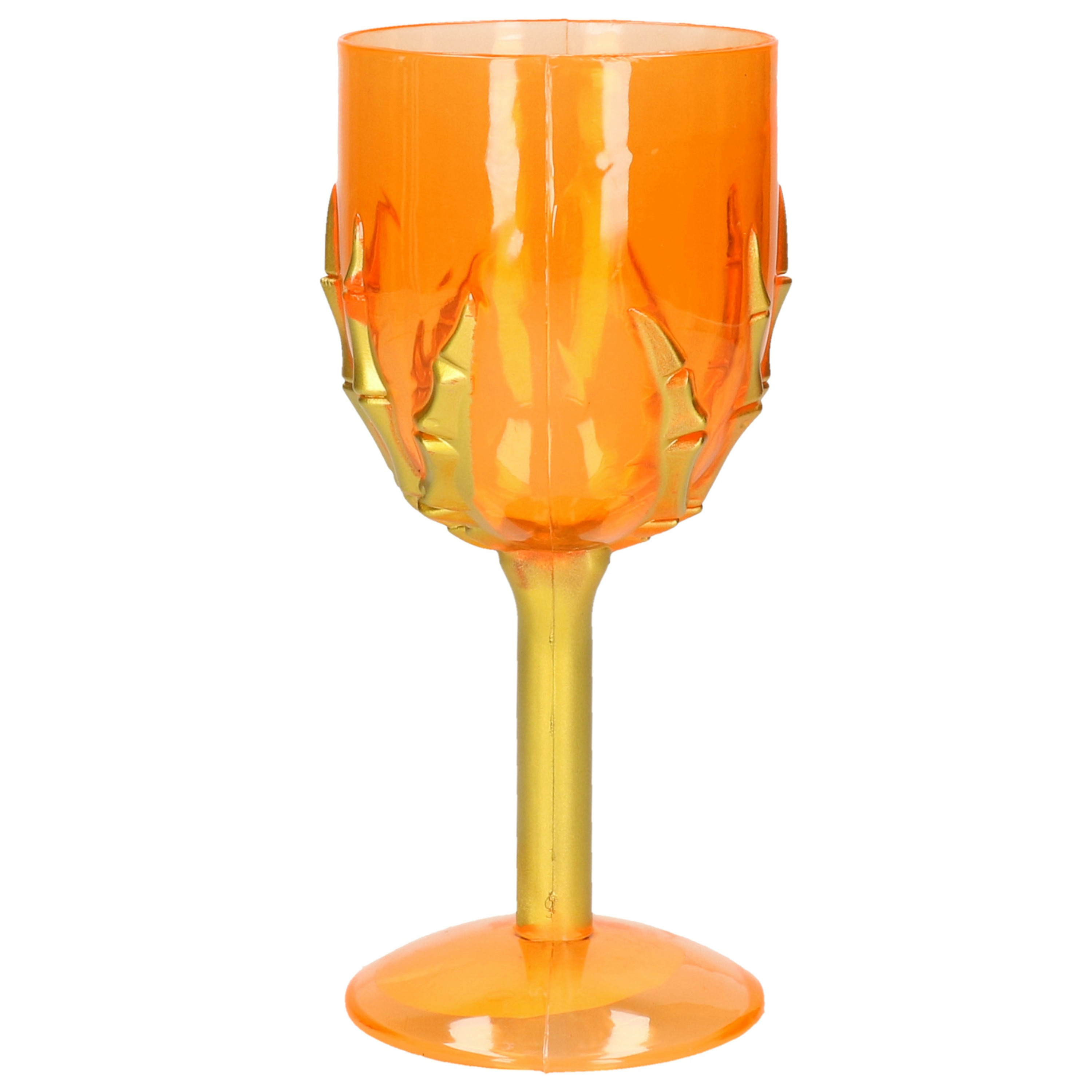 Horror kelk wijnglas/drinkbeker oranje 18 cm