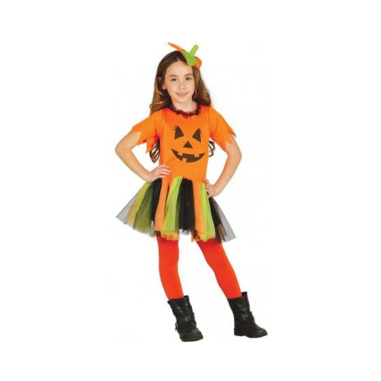 Kinder halloween kostuum pompoen jurkje