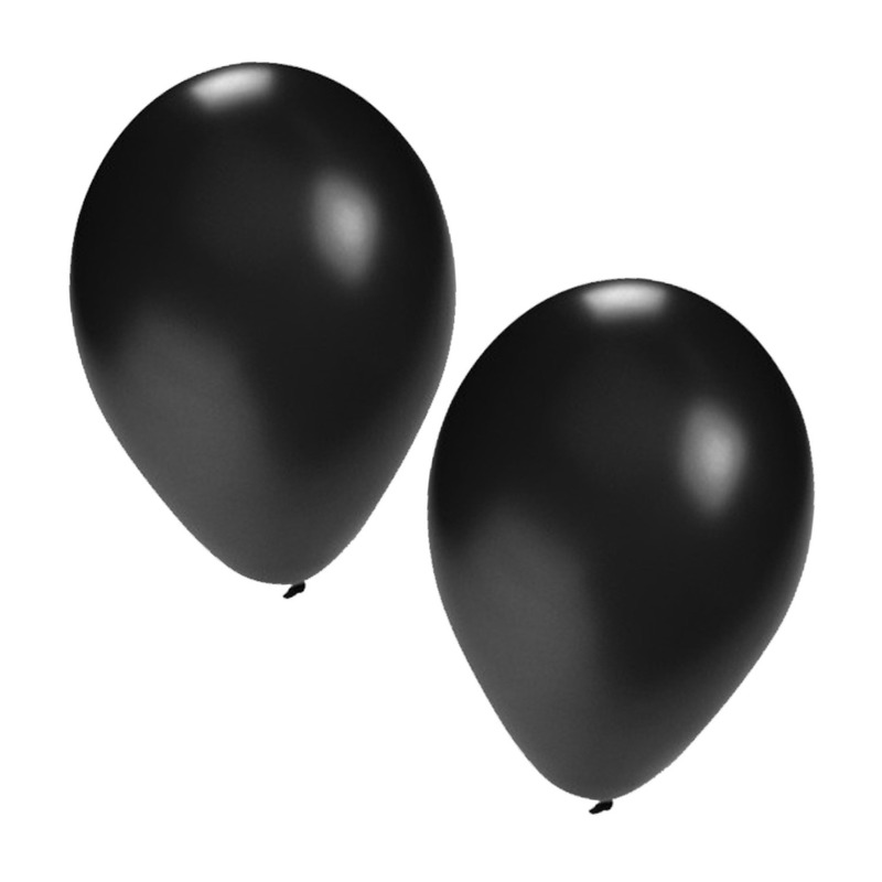 Party ballonnen - 15x stuks - zwart - 27 cm