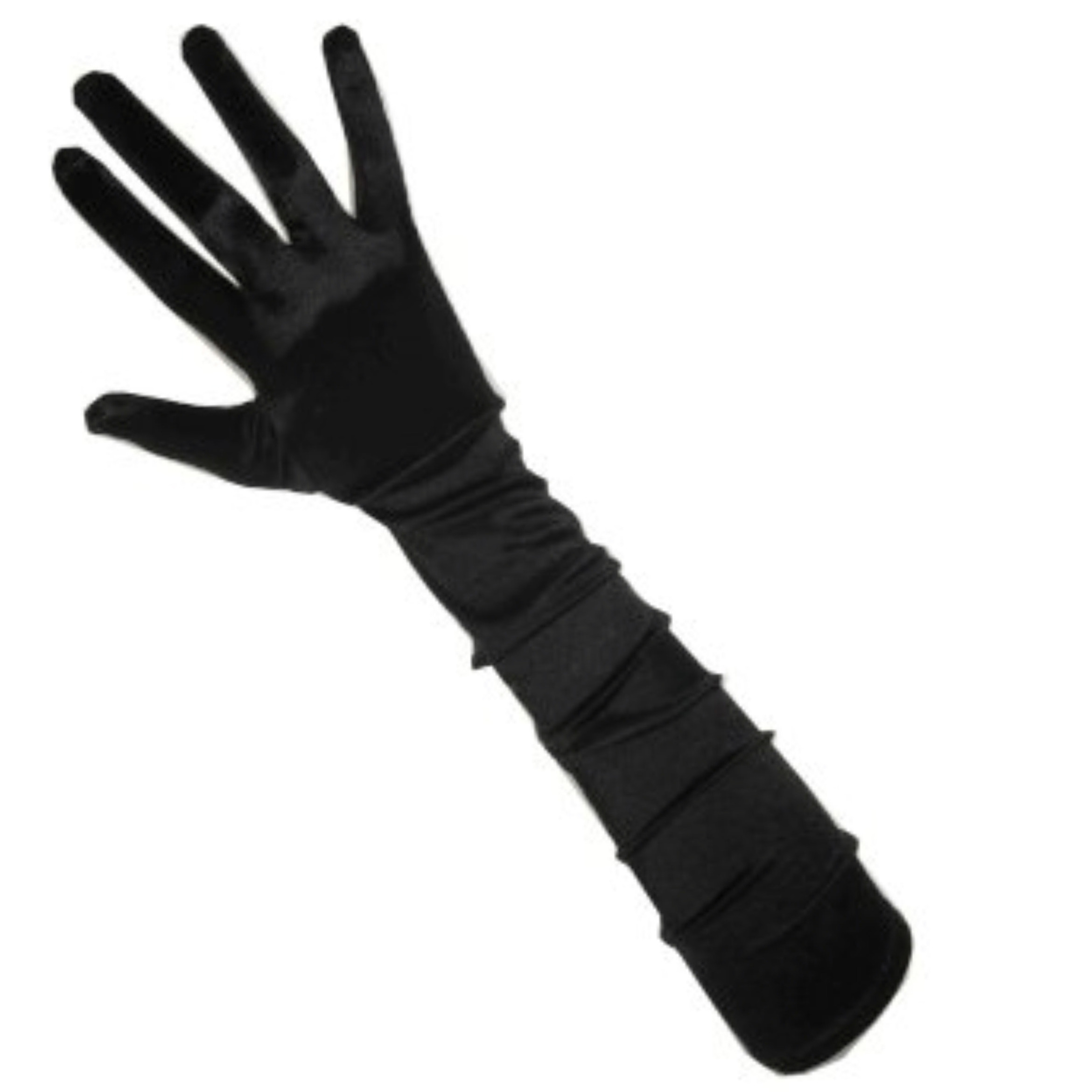 Satijnen handschoenen zwart