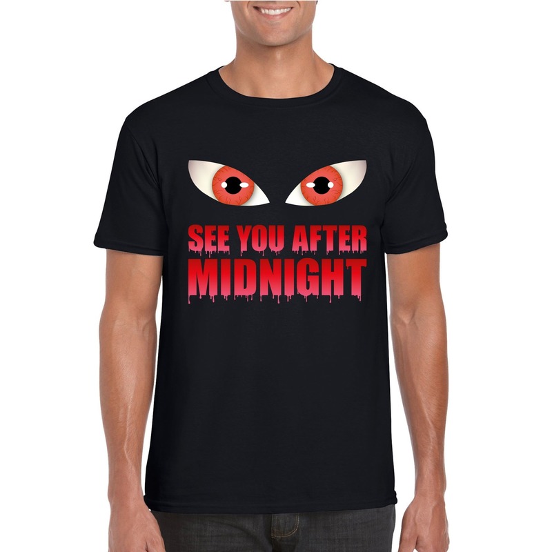 See you after midnight Halloween vampier t-shirt zwart heren