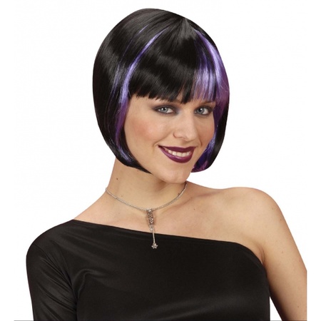 Bob wig black purple for ladies