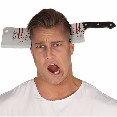 Chop knife through head headband 