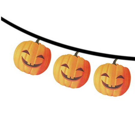 Halloween/horror thema feestslinger - pompoen - papier - 300 cm - feest versiering