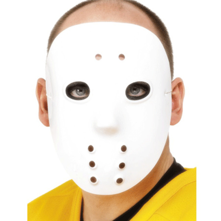 Witte hockey maskers