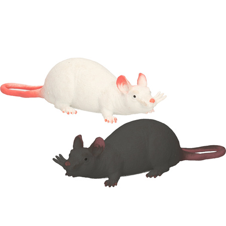 John Toy - Toy decoration plastic rats - set of 2x 28 cm