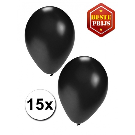 Black party balloons 15x pieces