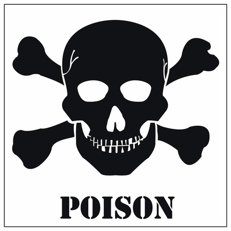Poison/ gif etiket met met lege blik