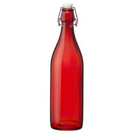 Red bottle with radioactive substance