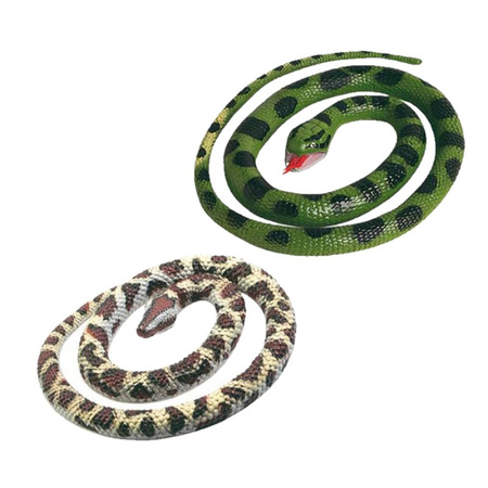 Setje van 2x rubberen nep/namaak slangen van 65 cm