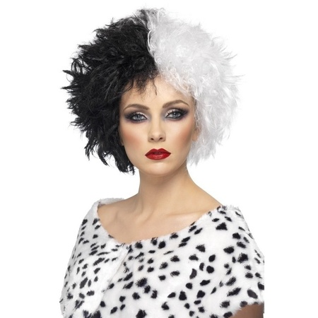 Cruel lady verkleed accessoire set - 3-delig - dalmatier schurk - Pruik en accessoires
