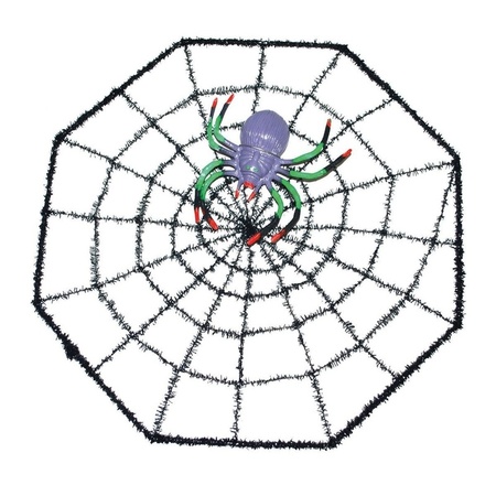 Spinnenweb 29 x 29 cm halloween versiering met spinnetje