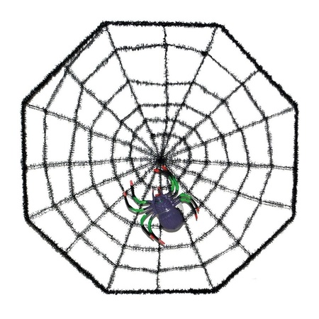 Spiderweb with purple spider 38 x 38 cm