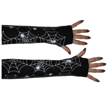Fingerless spiderweb gloves 35 cm