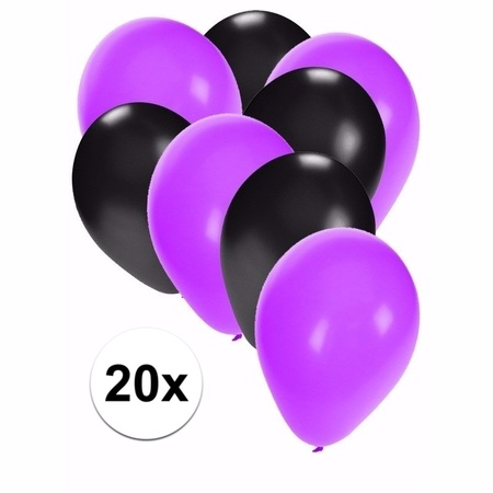 Black and purple Halloween balloons 20x